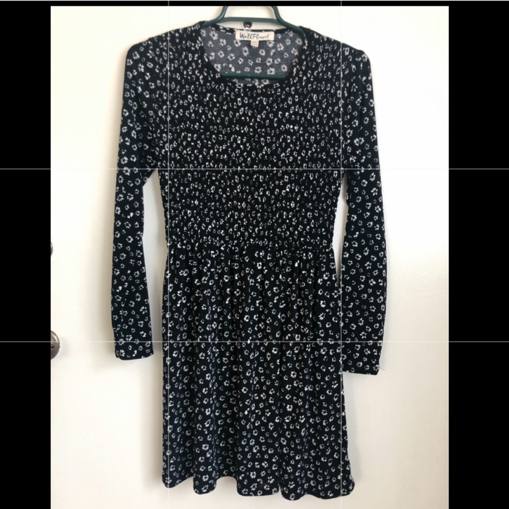 Black and white floral dress.